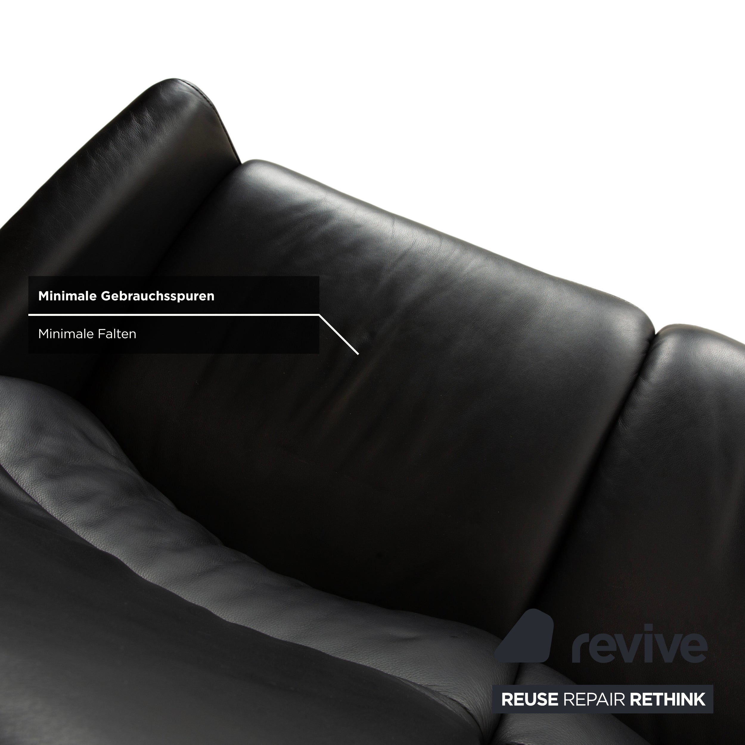 Canapé deux places en cuir noir Himolla 4562