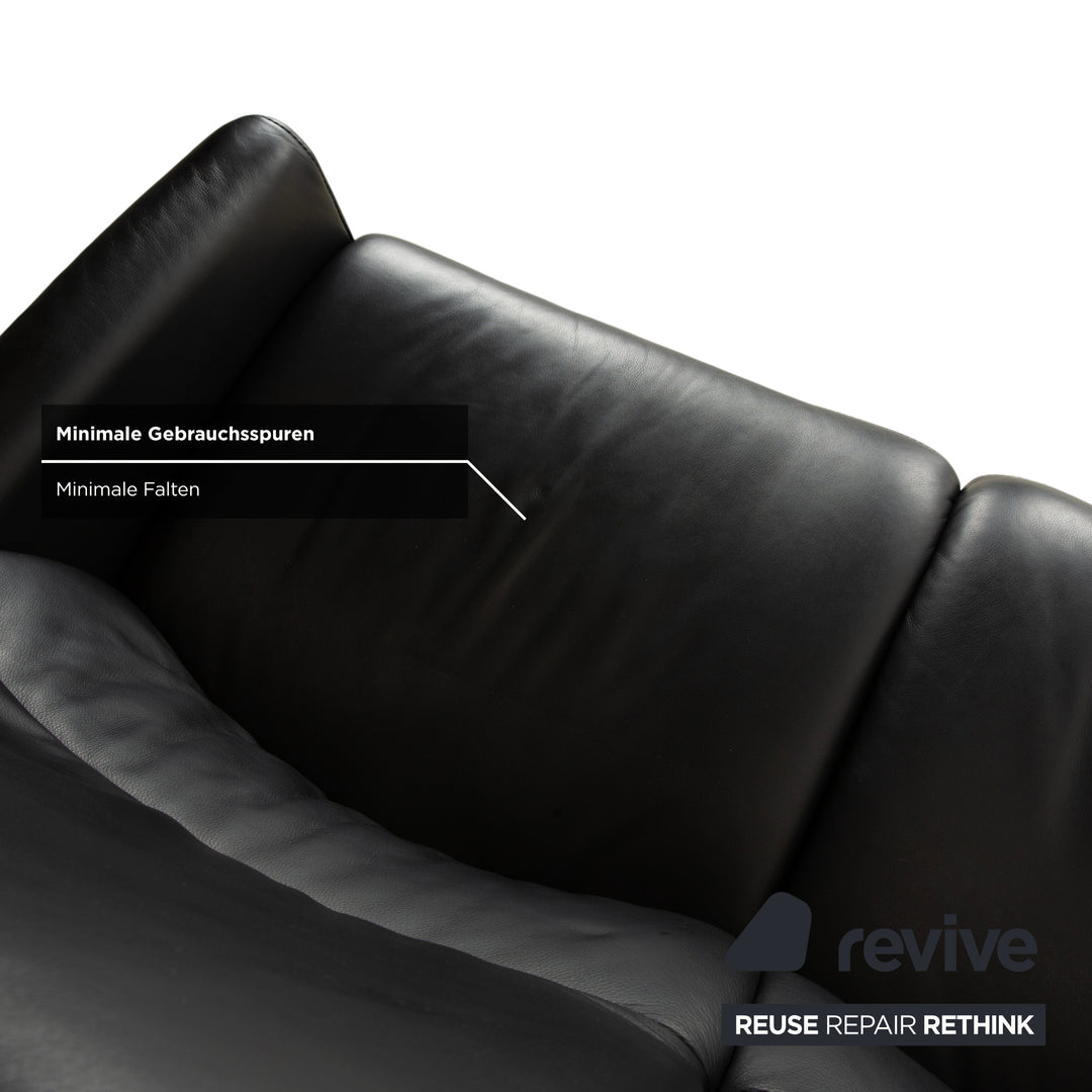 Himolla 4562 Leder Zweisitzer Schwarz Sofa Couch