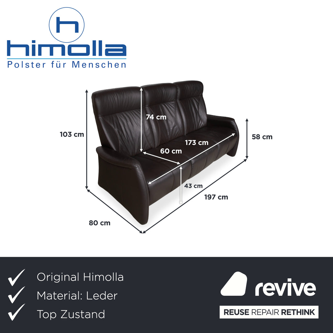 Himolla 4571 Leder Dreisitzer Anthrazit Grau Sofa Couch
