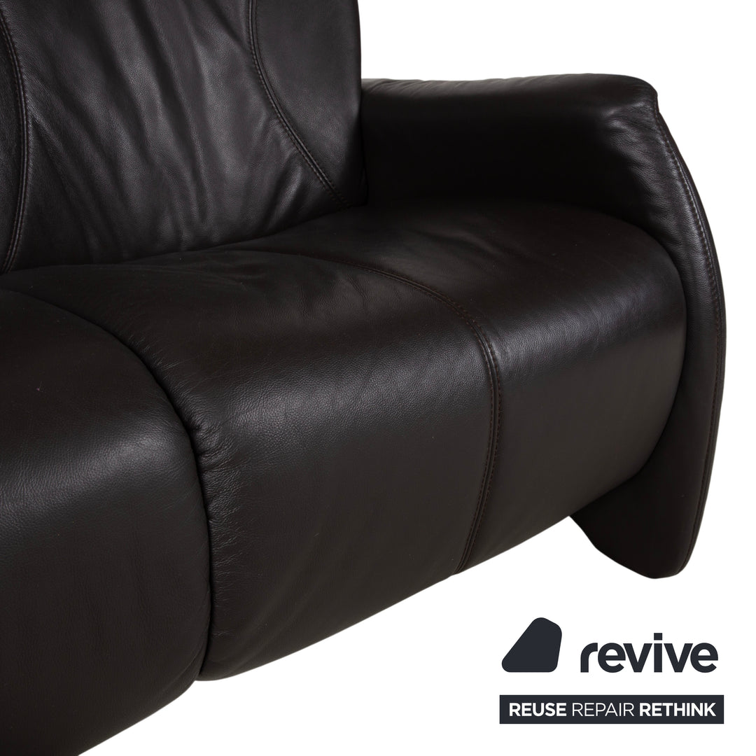 Himolla 4571 Leder Dreisitzer Anthrazit Grau Sofa Couch