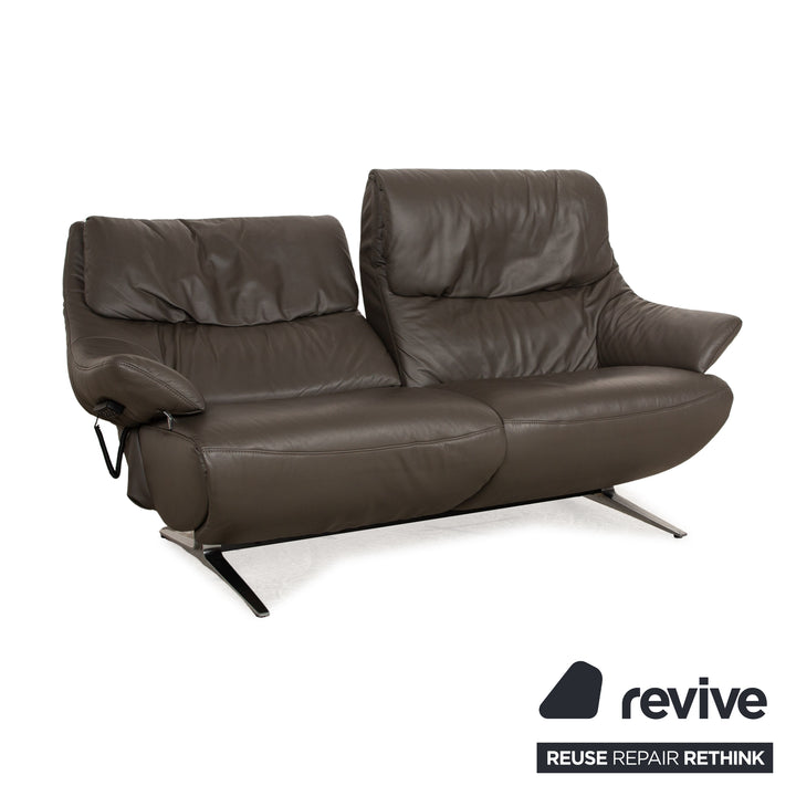 Himolla 4602 Leder Zweisitzer Grau Graubraun elektrische Funktion Sofa Couch