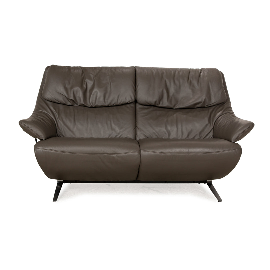 Himolla 4602 Leder Zweisitzer Grau Graubraun elektrische Funktion Sofa Couch