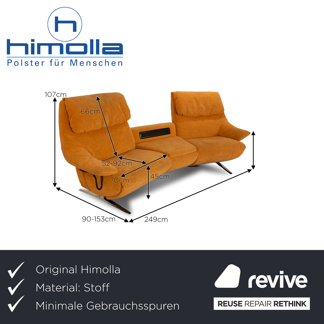 Himolla 4602 Stoff Zweisitzer Braun Ocker Sofa Couch elektrische Funktion