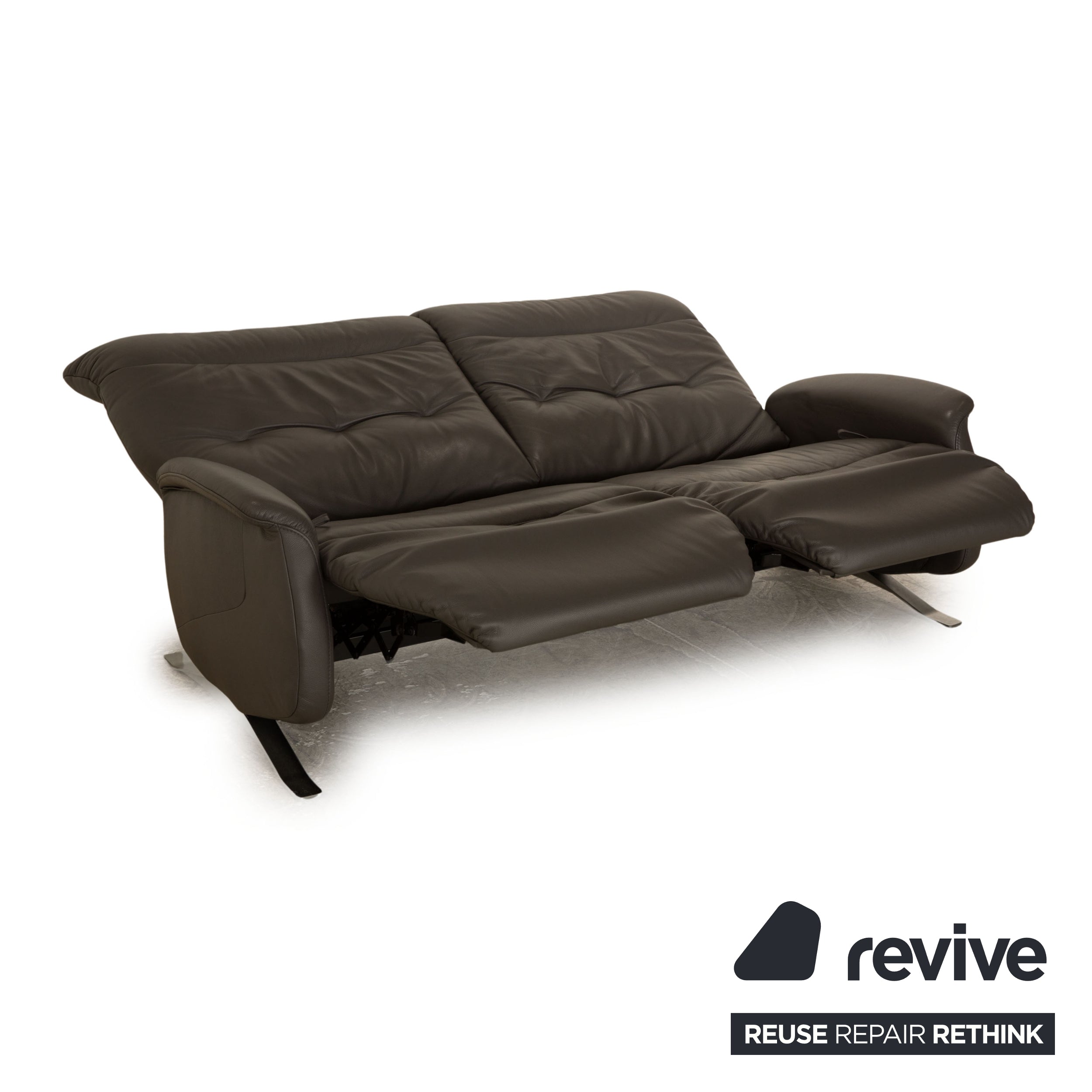Himolla 4707 Leder Dreisitzer Anthrazit Grau manuelle Funktion Sofa Couch