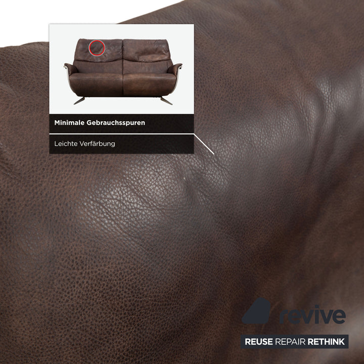 Himolla 4818 Leder Zweisitzer elektrische Funktion Braun Sofa Couch