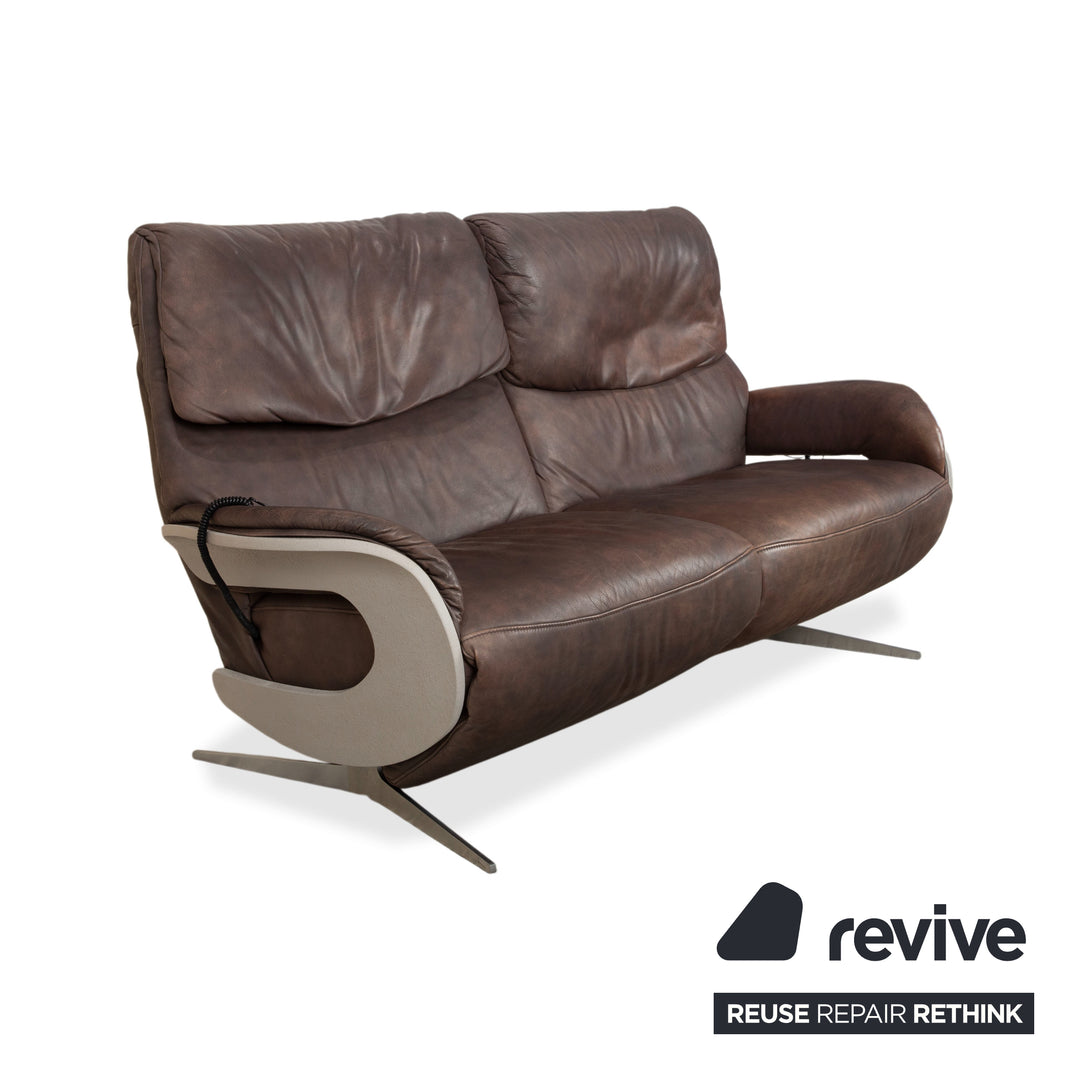 Himolla 4818 Leder Zweisitzer elektrische Funktion Braun Sofa Couch