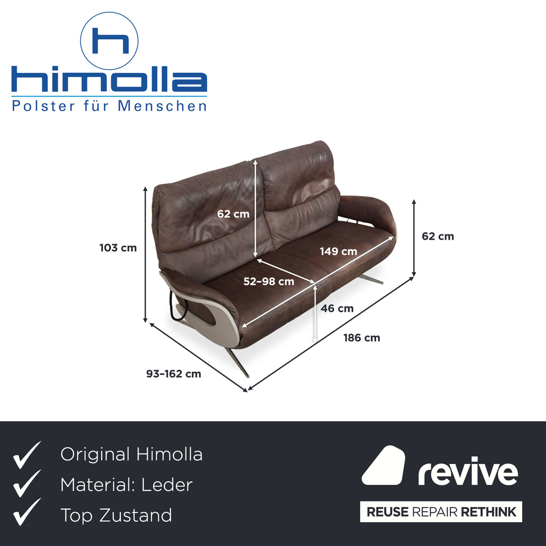 Himolla 4818 Leder Zweisitzer elektrische Funktion Braun Sofa Couch