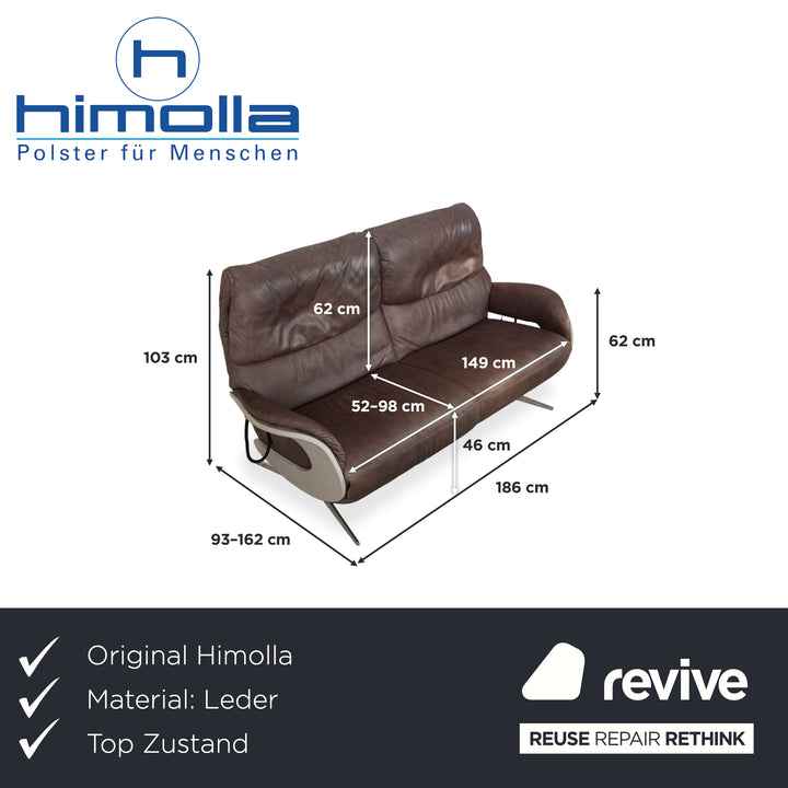 Himolla 4818 Leder Zweisitzer elektrische Funktion Braun Sofa Couch