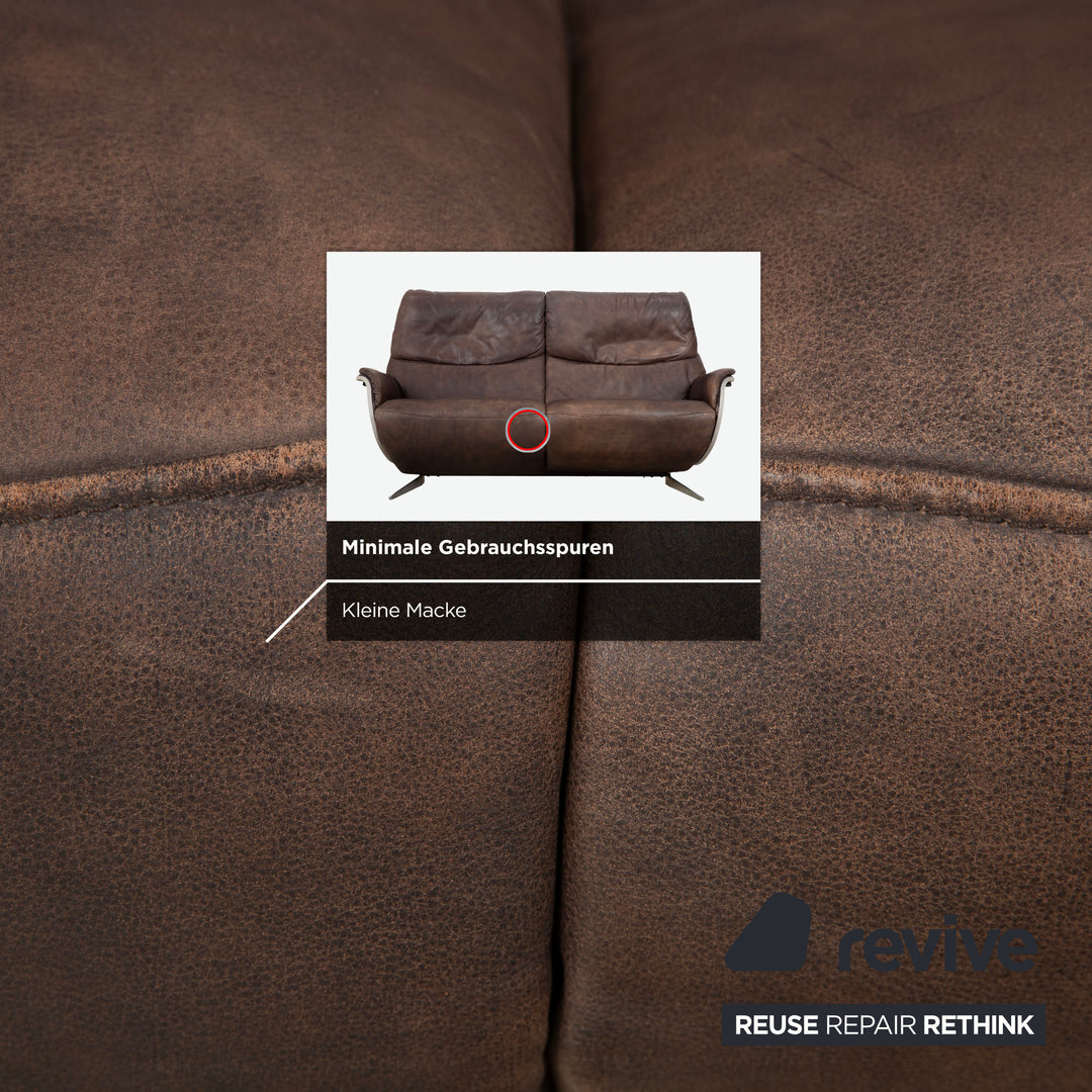 Himolla 4818 Leder Zweisitzer elektrische Funktion Braun Sofa Couch