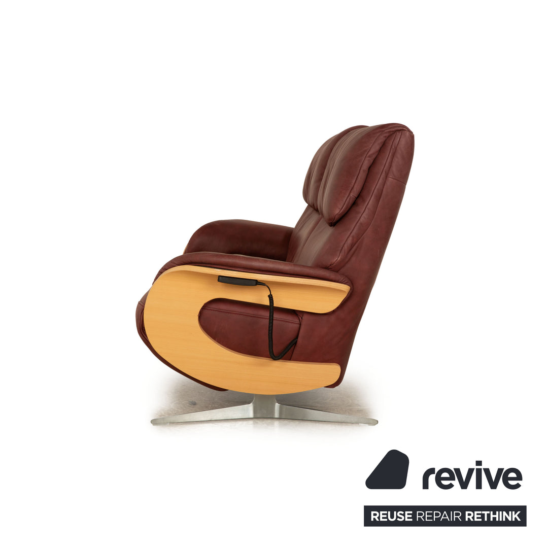 Himolla 4818 Leather Two-Seater Red Wine Red Electric Function
