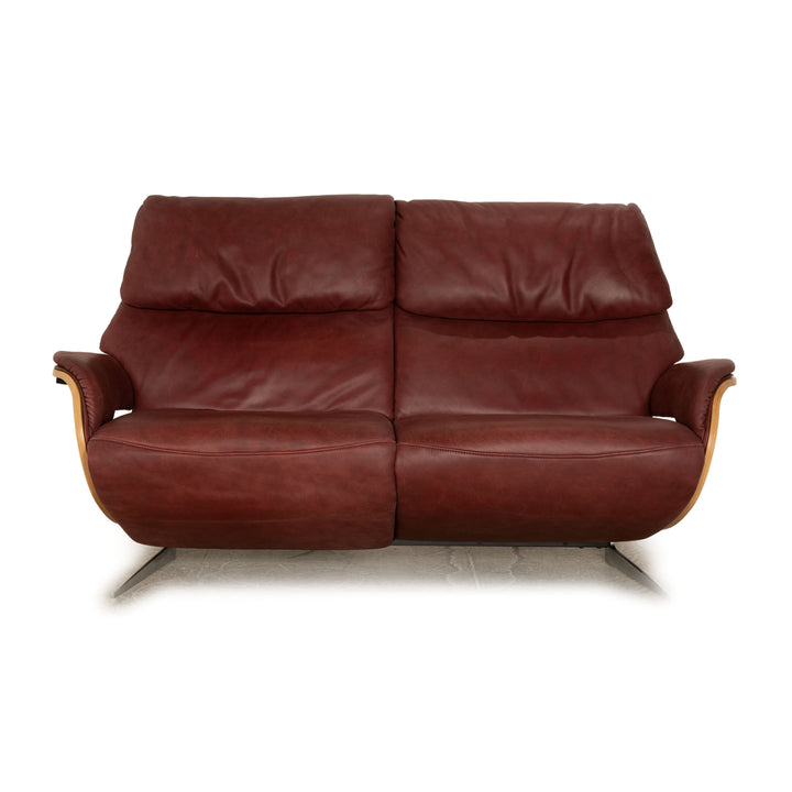 Himolla 4818 Leather Two-Seater Red Wine Red Electric Function