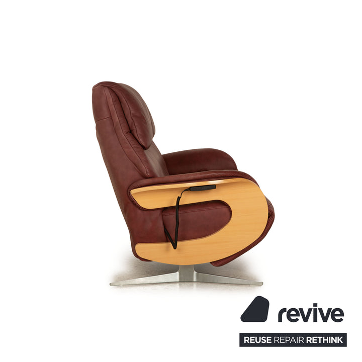 Himolla 4818 Leather Two-Seater Red Wine Red Electric Function