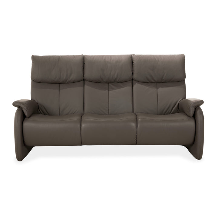Himolla 4879 Leder Dreisitzer Sofa Grau Braun Taupe Couch