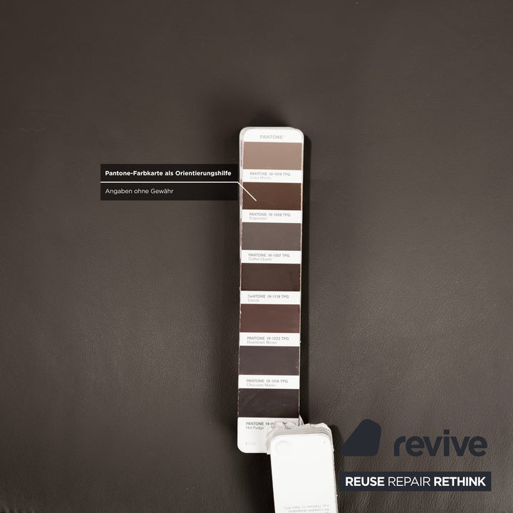 Himolla 4879 Leder Dreisitzer Sofa Grau Braun Taupe Couch