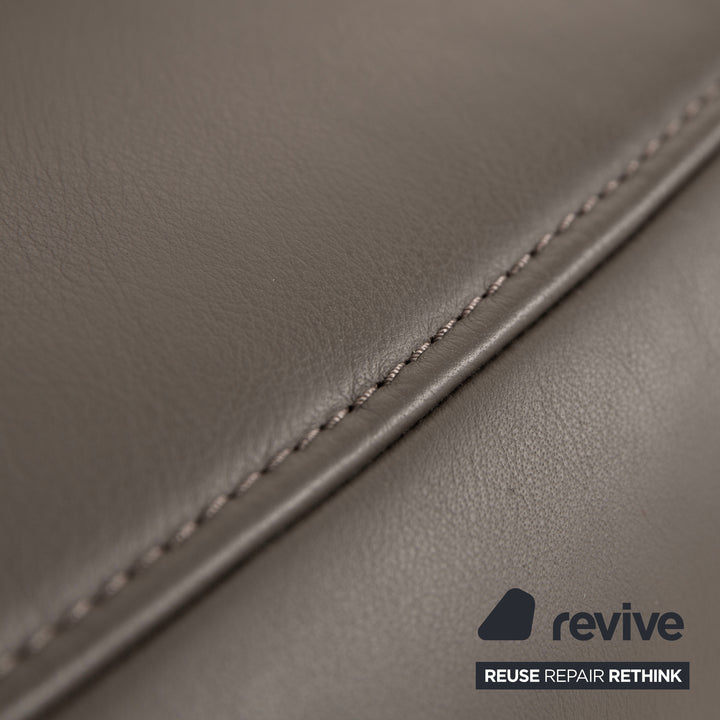 Himolla 4879 Leder Dreisitzer Sofa Grau Braun Taupe Couch