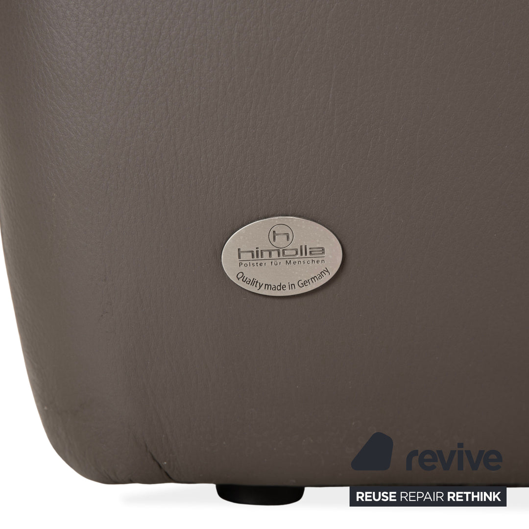 Himolla 4879 Leder Dreisitzer Sofa Grau Braun Taupe Couch