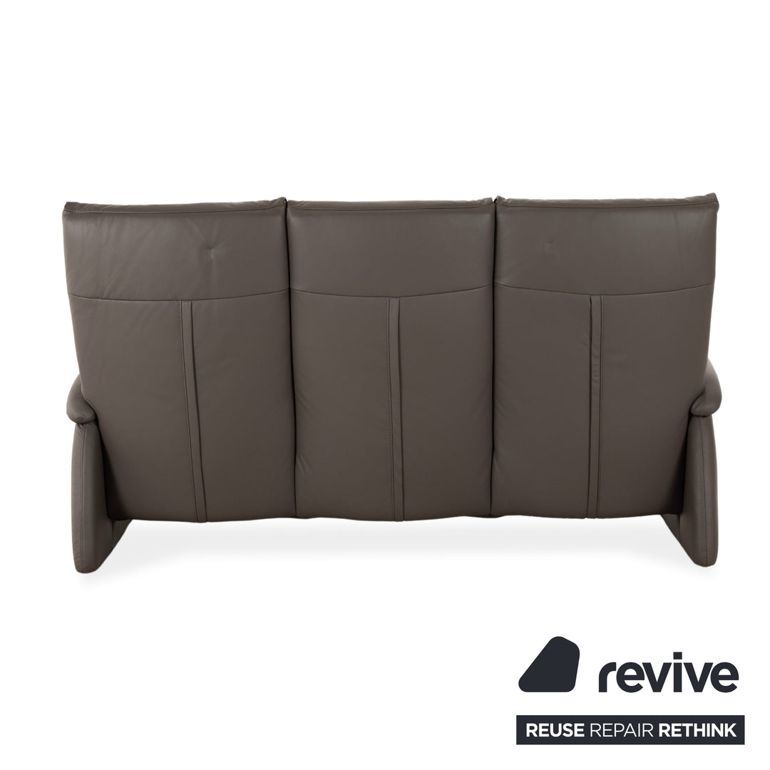 Himolla 4879 Leder Dreisitzer Sofa Grau Braun Taupe Couch