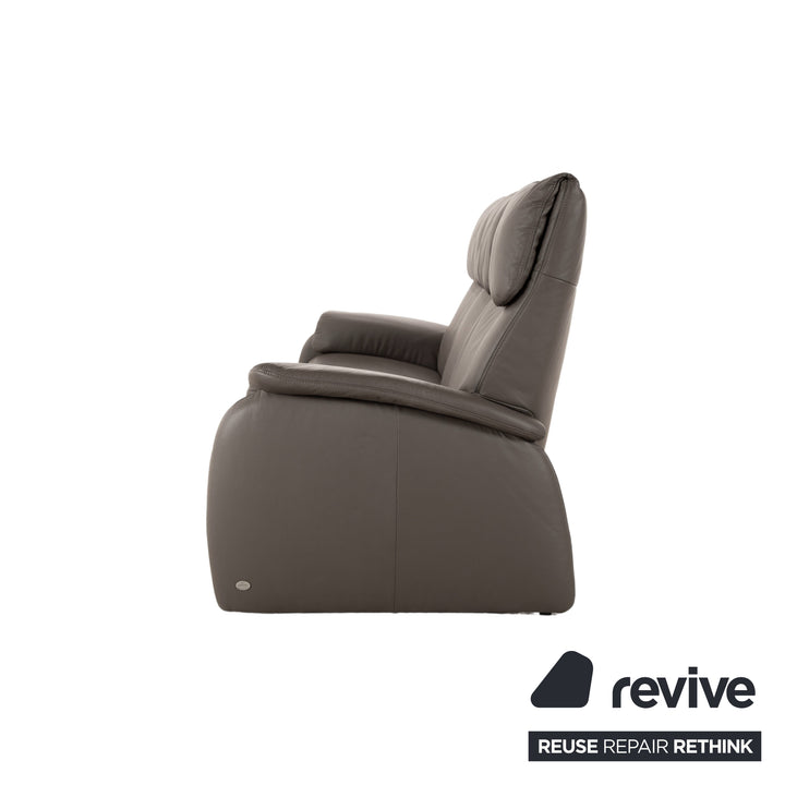 Himolla 4879 Leder Dreisitzer Sofa Grau Braun Taupe Couch