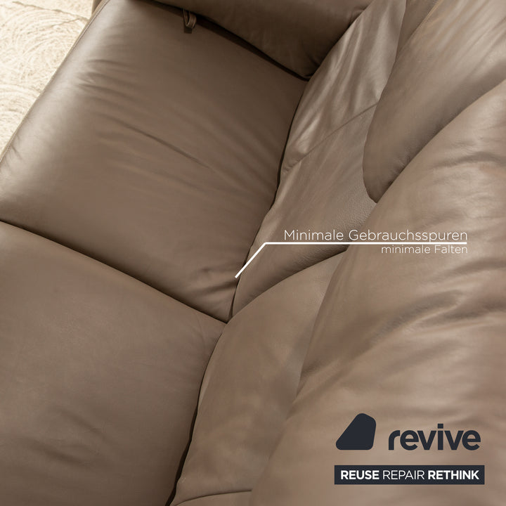 Himolla 4879 Leder Sofa Garnitur Braun manuelle Relaxfunktion Zweisitzer Dreisitzer Sofa Couch