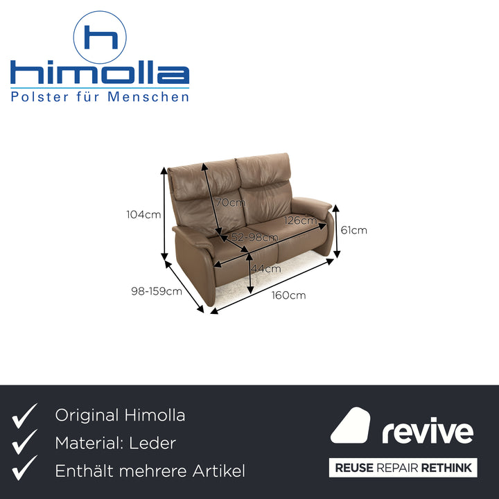 Himolla 4879 Leder Sofa Garnitur Braun manuelle Relaxfunktion Zweisitzer Dreisitzer Sofa Couch