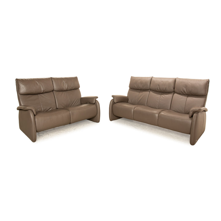 Himolla 4879 Leder Sofa Garnitur Braun manuelle Relaxfunktion Zweisitzer Dreisitzer Sofa Couch