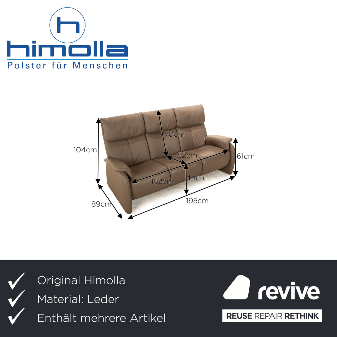 Himolla 4879 Leder Sofa Garnitur Braun manuelle Relaxfunktion Zweisitzer Dreisitzer Sofa Couch