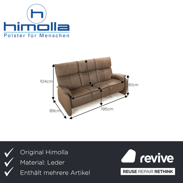 Himolla 4879 leather sofa set brown manual relaxation function two-seater three-seater sofa couch