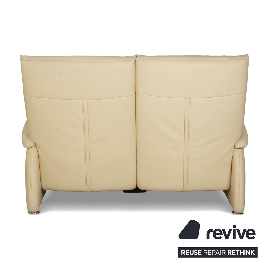 Himolla 4879 Leather Two-Seater Cream Electric Function Sofa Couch Relax Function