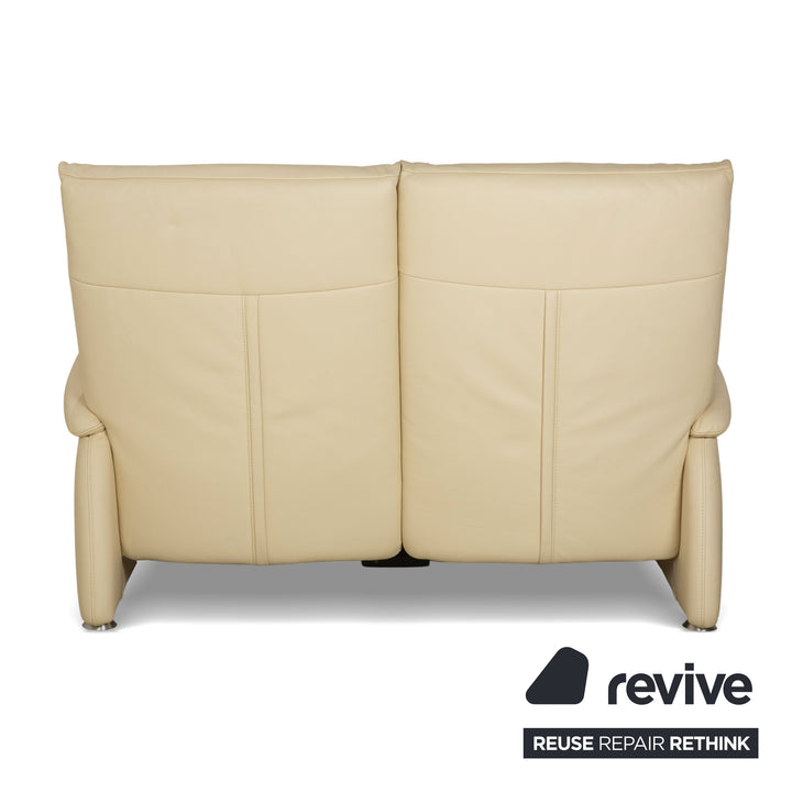 Himolla 4879 Leather Two-Seater Cream Electric Function Sofa Couch Relax Function