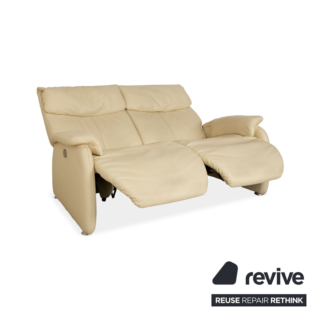 Himolla 4879 Leather Two-Seater Cream Electric Function Sofa Couch Relax Function