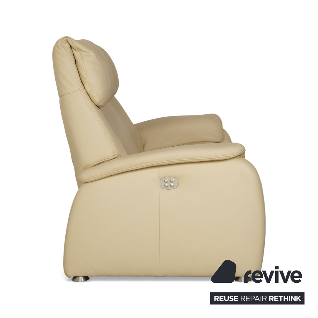 Himolla 4879 Leather Two-Seater Cream Electric Function Sofa Couch Relax Function