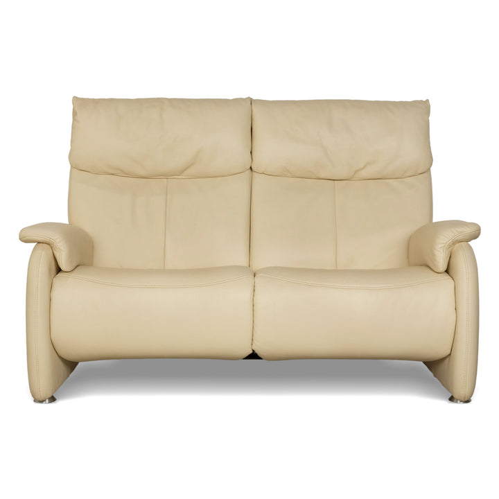 Himolla 4879 Leather Two-Seater Cream Electric Function Sofa Couch Relax Function