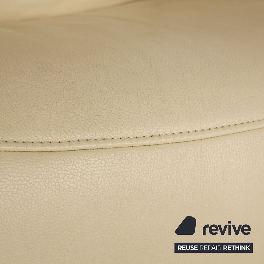 Himolla 4879 Leather Two-Seater Cream Electric Function Sofa Couch Relax Function