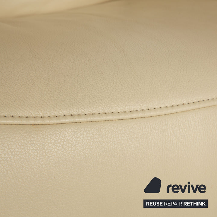 Himolla 4879 Leather Two-Seater Cream Electric Function Sofa Couch Relax Function