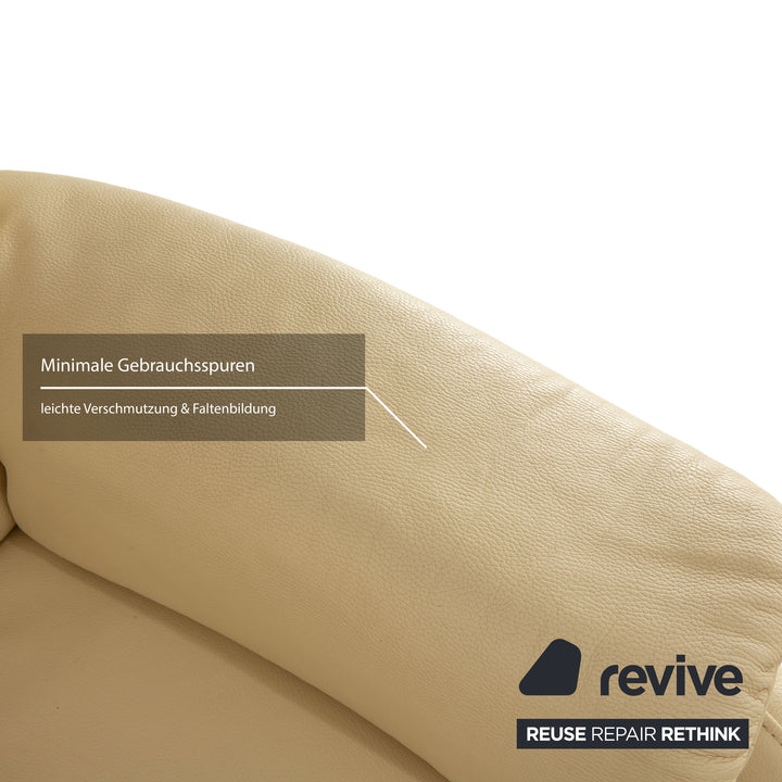 Himolla 4879 Leather Two-Seater Cream Electric Function Sofa Couch Relax Function