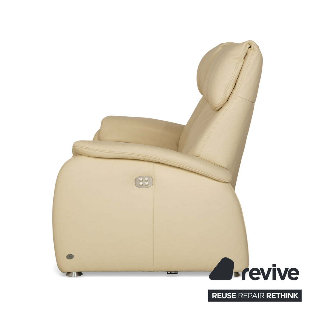 Himolla 4879 Leather Two-Seater Cream Electric Function Sofa Couch Relax Function