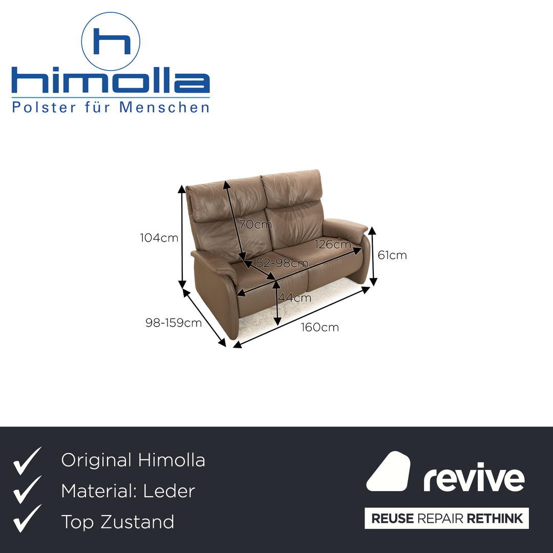 Himolla 4879 Leder Zweisitzer Sofa Braun manuelle Relaxfunktion Couch