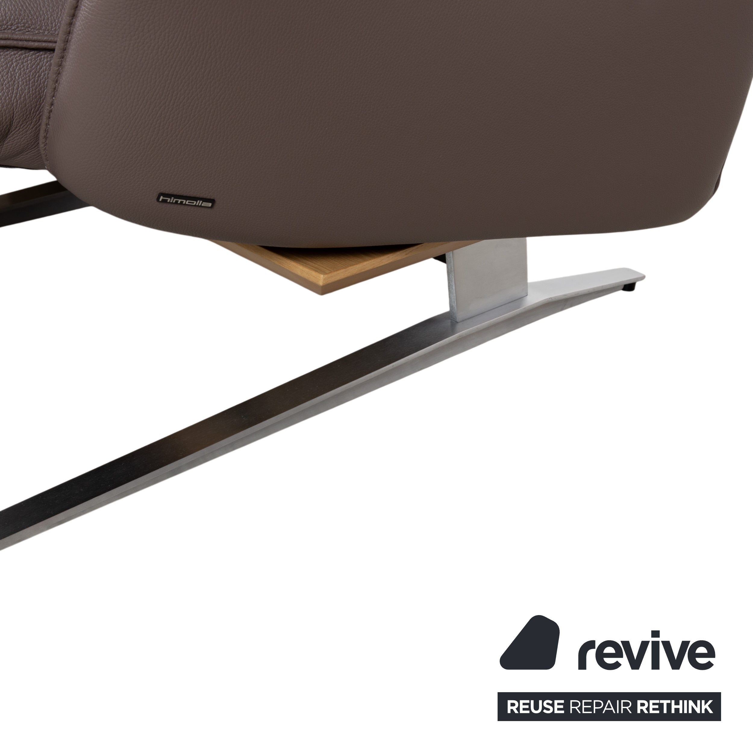 Himolla 4905 Leather Wood Metal Recliner Table Brown Electric Function