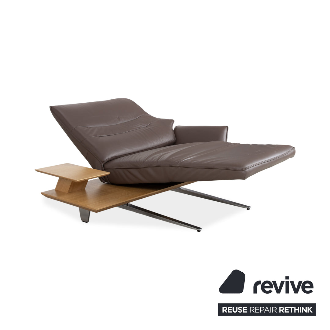 Himolla 4905 Leder Holz Metall Liege Tisch Braun elektrische Funktion