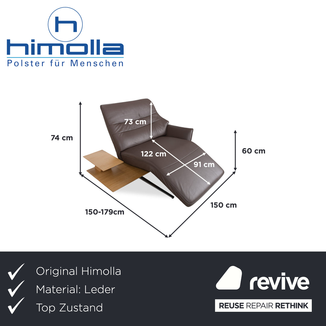 Himolla 4905 Leder Holz Metall Liege Tisch Braun elektrische Funktion