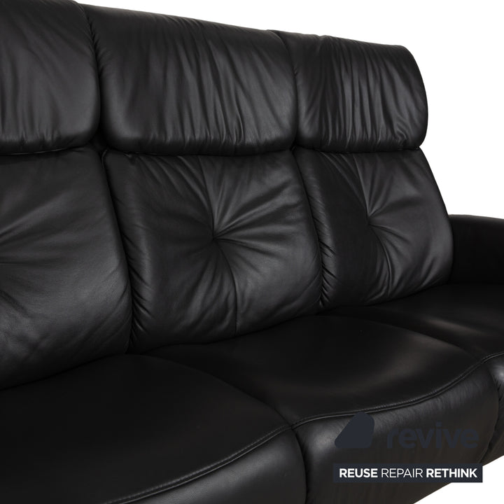 Canapé trois places en cuir Himolla 4978, couleur anthracite/gris foncé.