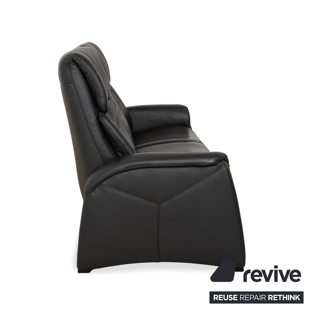 Canapé trois places en cuir Himolla 4978, couleur anthracite/gris foncé.
