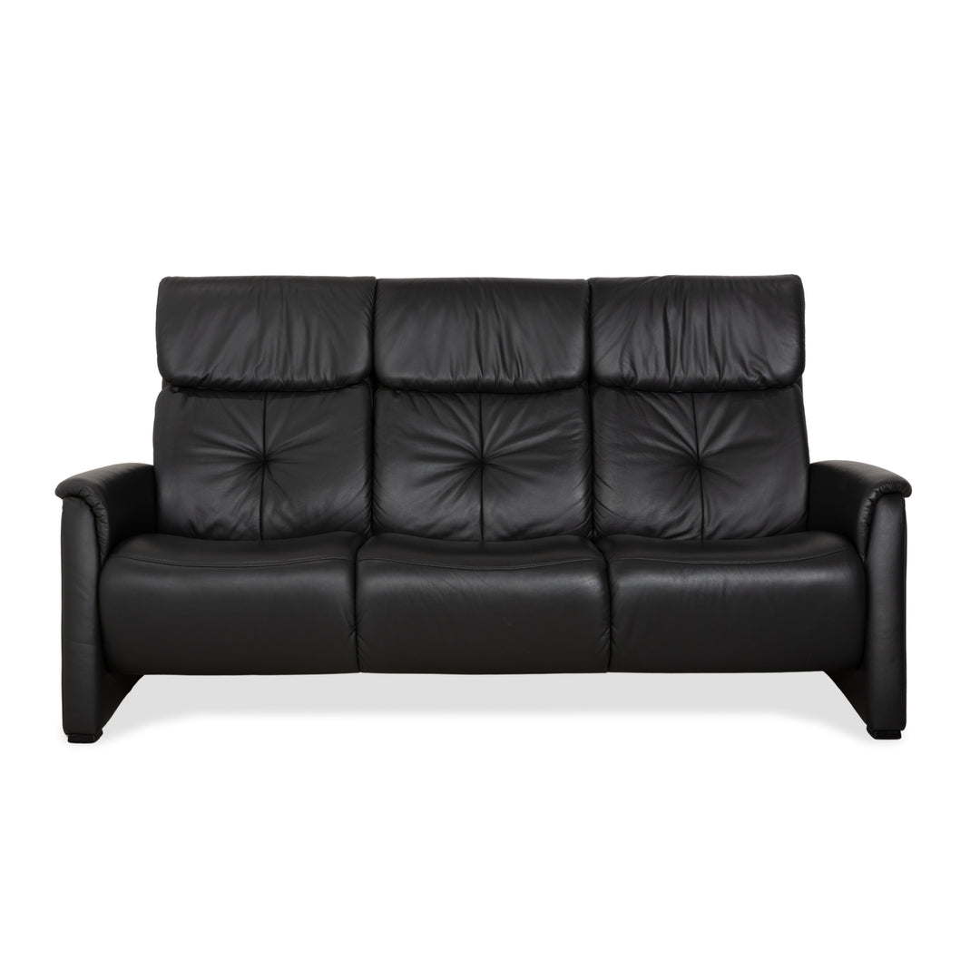 Canapé trois places en cuir Himolla 4978, couleur anthracite/gris foncé.
