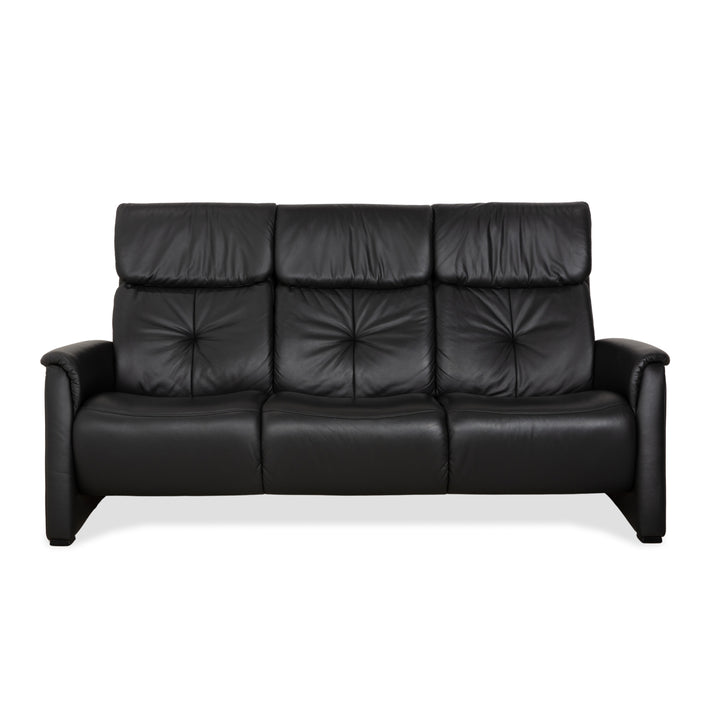 Canapé trois places en cuir Himolla 4978, couleur anthracite/gris foncé.