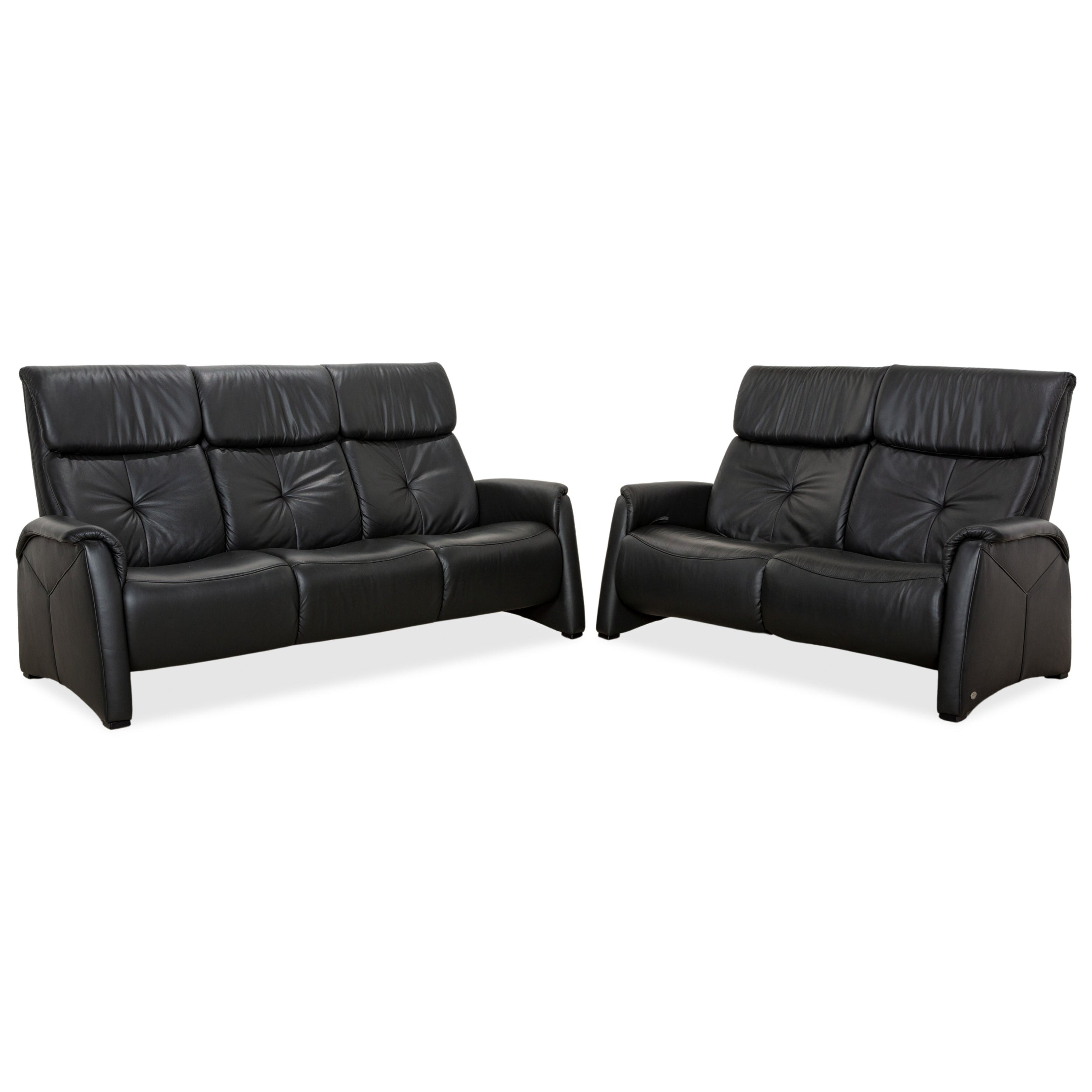 Himolla 4978 Leder Garnitur Dreisitzer & Zweisitzer Anthrazit Dunkelgrau manuelle Funktion Sofa Couch