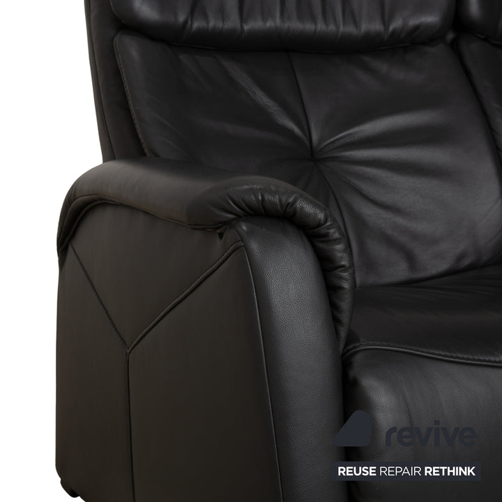 Himolla 4978 Leather Suite Three-Seater &amp; Two-Seater Anthracite Dark Grey Manual Function Sofa Couch