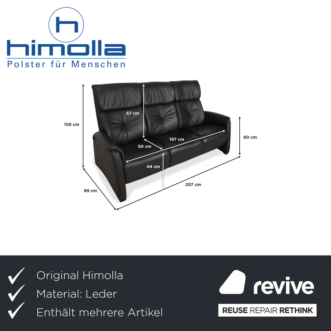 Himolla 4978 Leder Garnitur Dreisitzer & Zweisitzer Anthrazit Dunkelgrau manuelle Funktion Sofa Couch