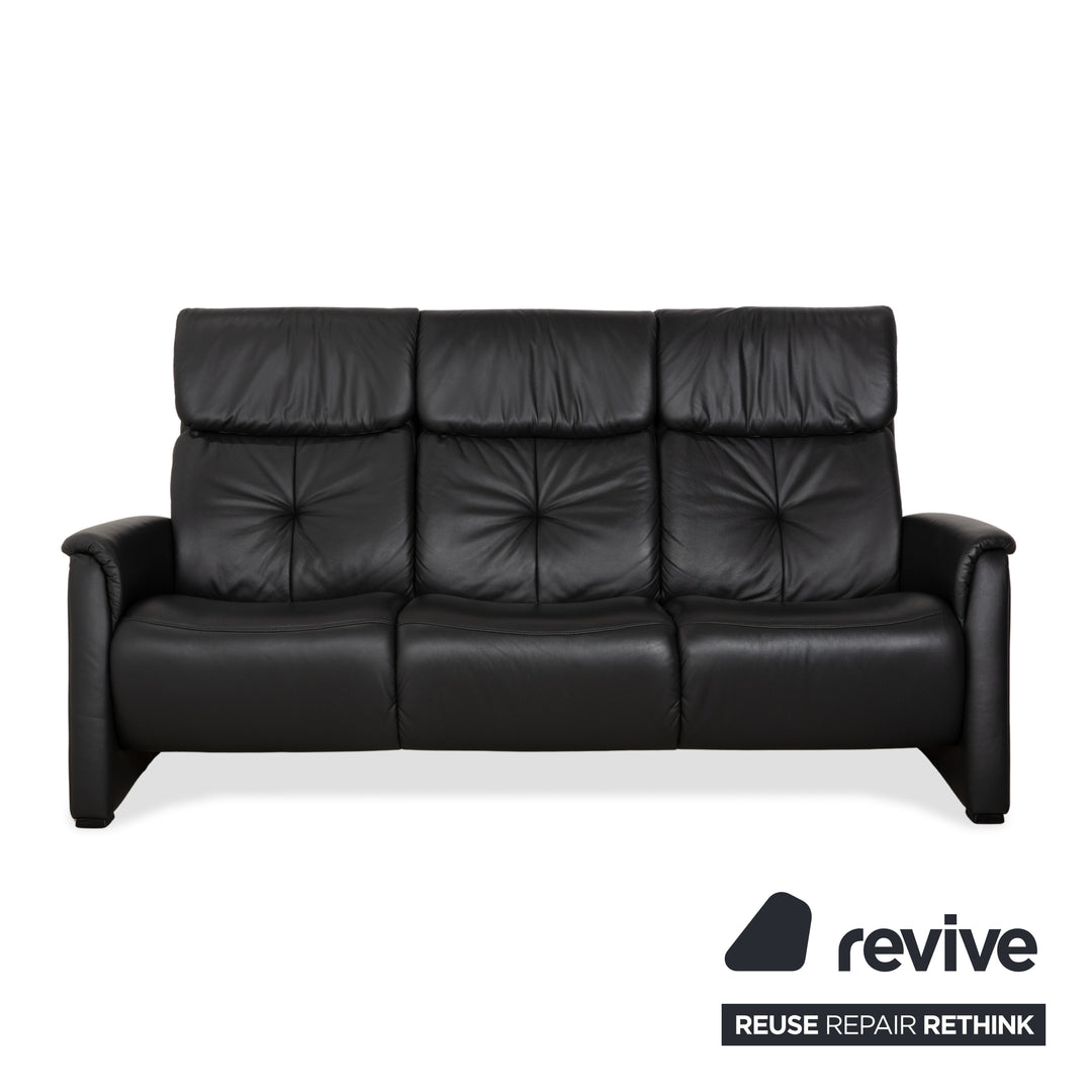Himolla 4978 Leder Garnitur Dreisitzer & Zweisitzer Anthrazit Dunkelgrau manuelle Funktion Sofa Couch