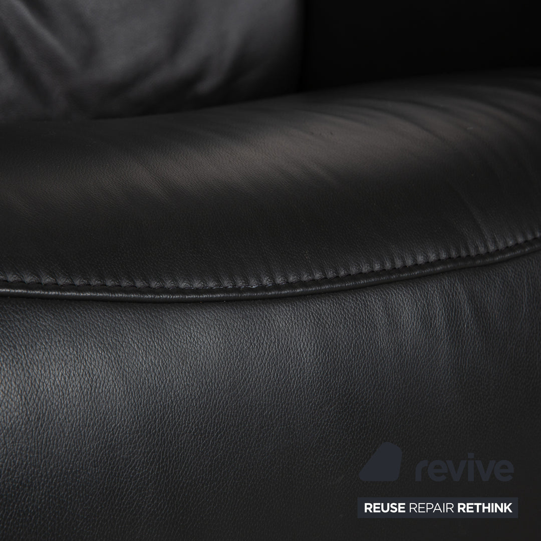 Himolla 4978 Leder Garnitur Dreisitzer & Zweisitzer Anthrazit Dunkelgrau manuelle Funktion Sofa Couch