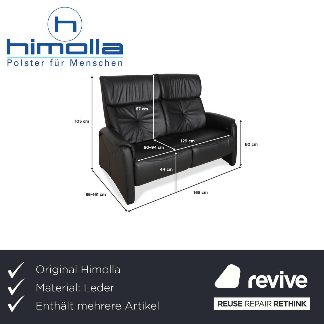 Himolla 4978 Leder Garnitur Dreisitzer & Zweisitzer Anthrazit Dunkelgrau manuelle Funktion Sofa Couch